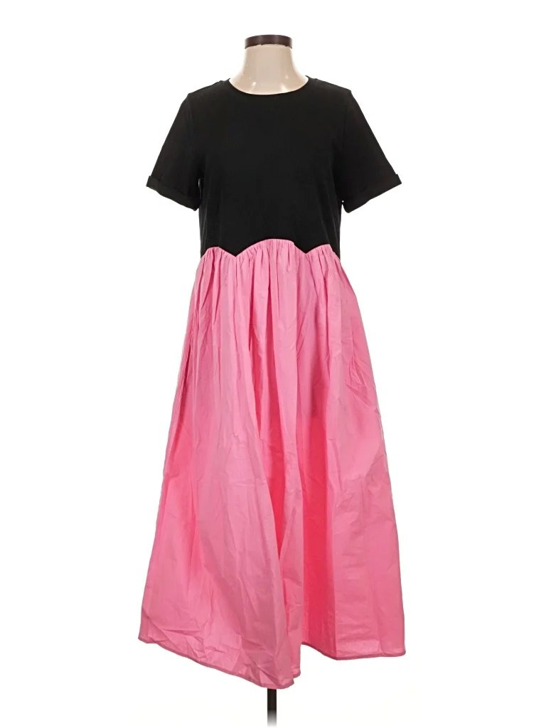 URLAZH Casual Dress: Pink Color Block Pattern Dresses - Used - Size Small