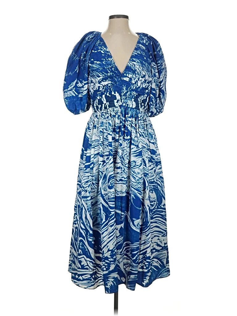 Jessie Zhao New York Casual Dress: Blue Paisley Pattern Dresses - Used - Size 4