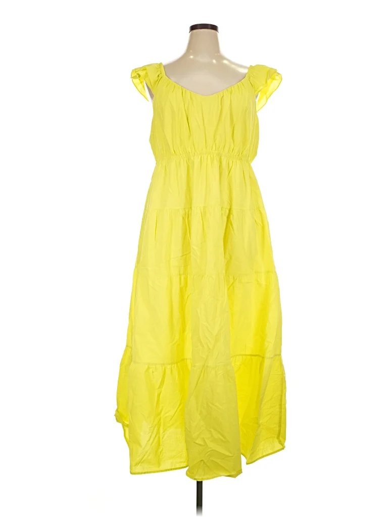 Skies Are Blue Casual Dress: Yellow Dresses - Used - Size 1X