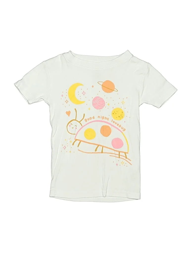 Carter's Short Sleeve T-Shirt: Ivory Tops - Size 4Toddler