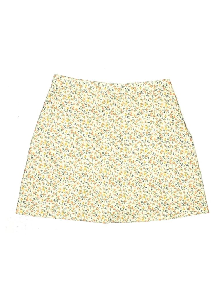 Byrdie Golf Social Wear Skort: Yellow Print Pattern Bottoms - Size Large