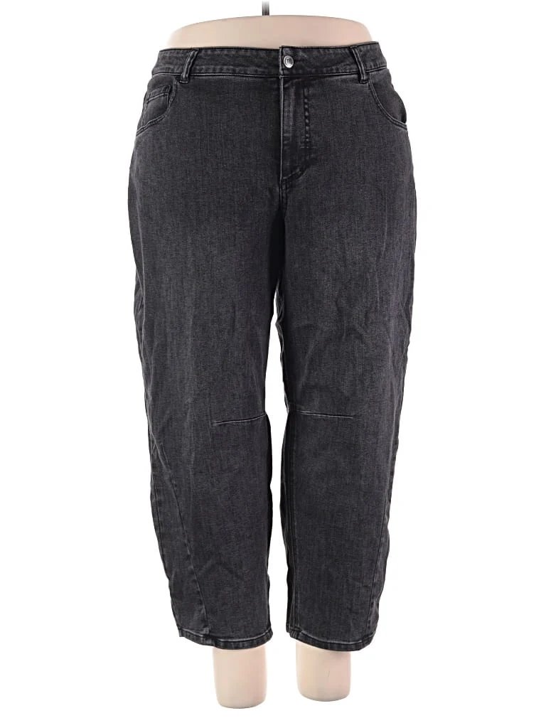Carla Rockmore Jeans - Mid/Reg Rise: Gray Bottoms - Size 18