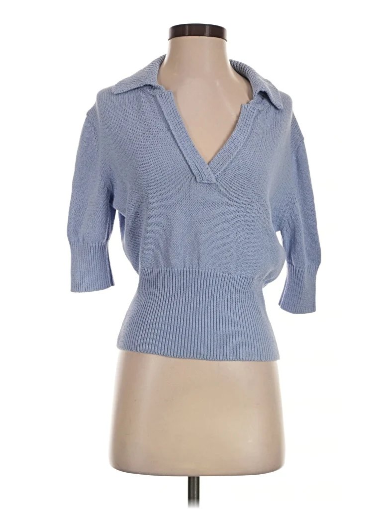 Proenza Schouler Pullover Sweater: Blue Tops - Size Small
