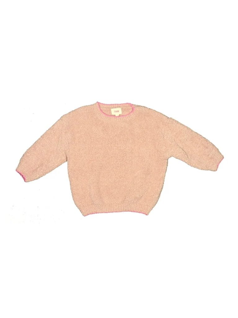 7AM Pullover Sweater: Pink Tops - Size 12 Month