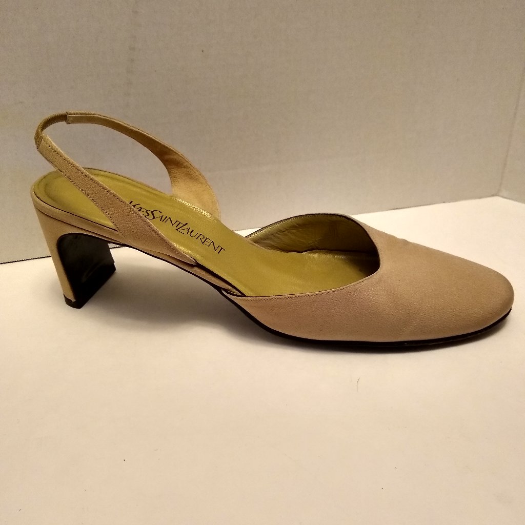 Yves Saint Laurent Tan Leather Chunky Heeled Shoe