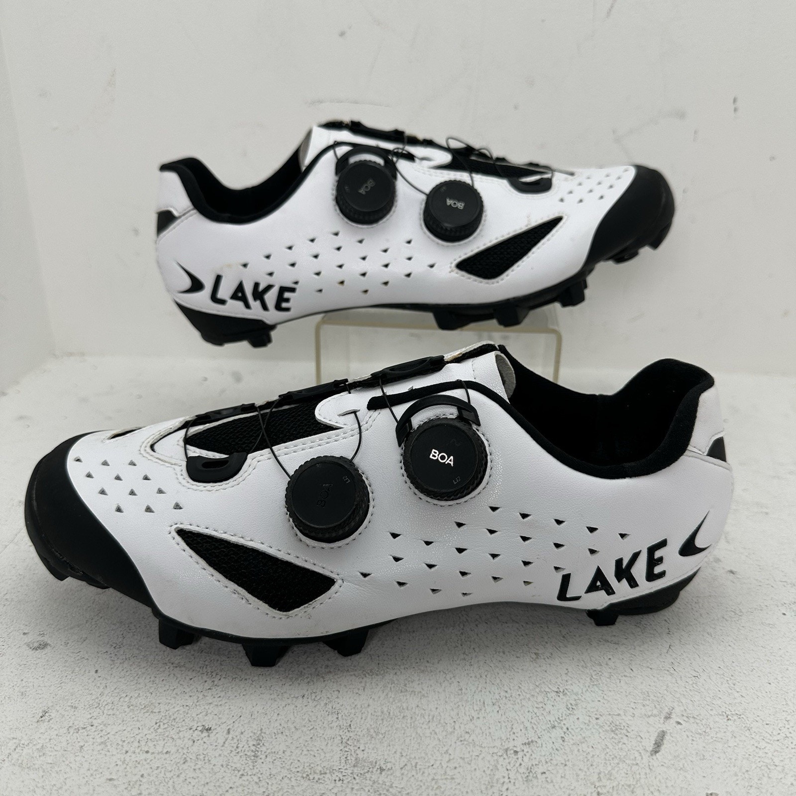 Lake Cycling Shoes Cx177 White Black Adjustable Men's Size 7-7.5 Wide Eu 40