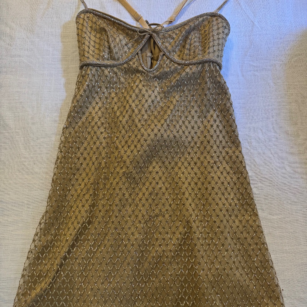 For Love & Lemons Glitter Gold Dress