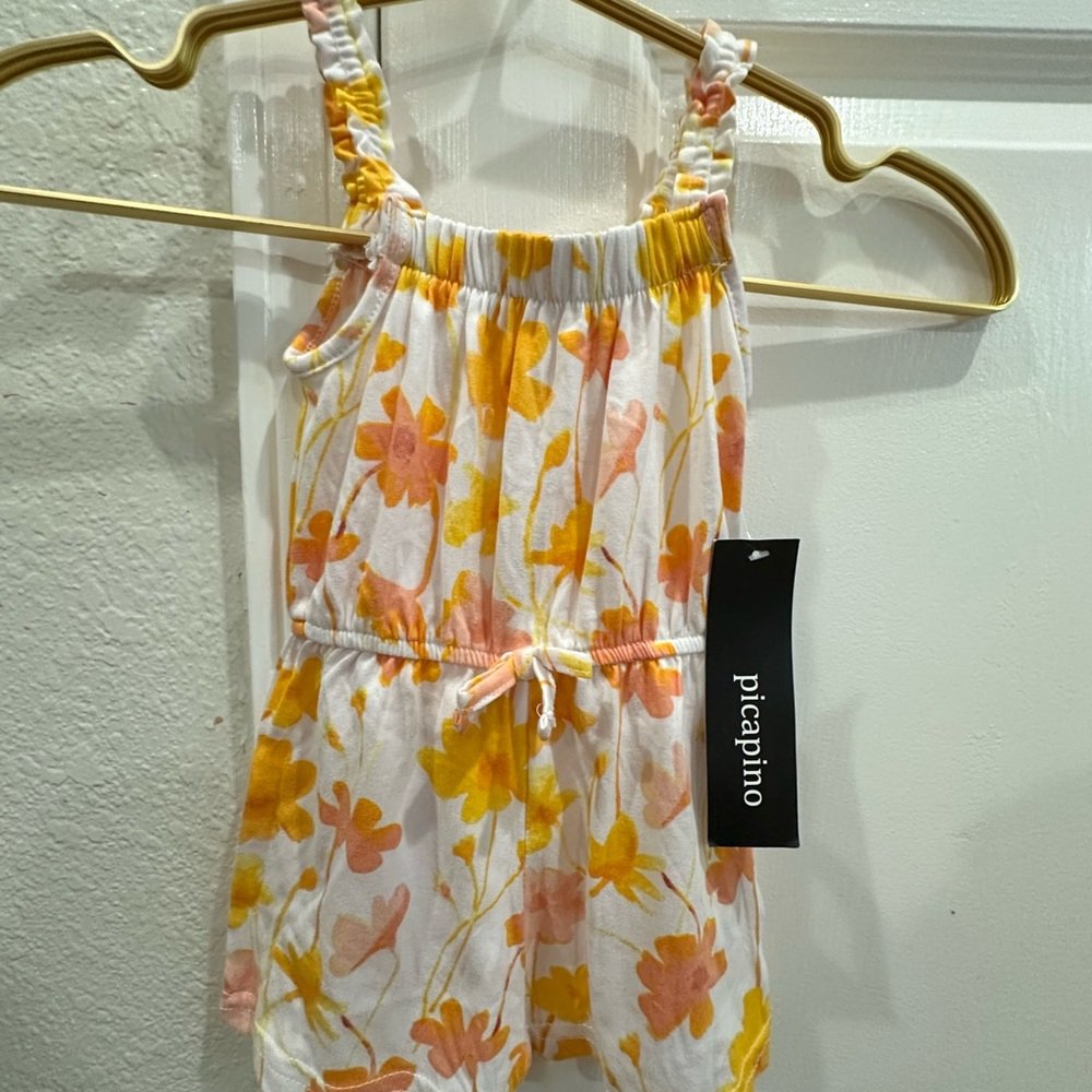 Picapino Floral Romper 2t. Nwt. Spring, Summer, Easter, Park, Beach, Party