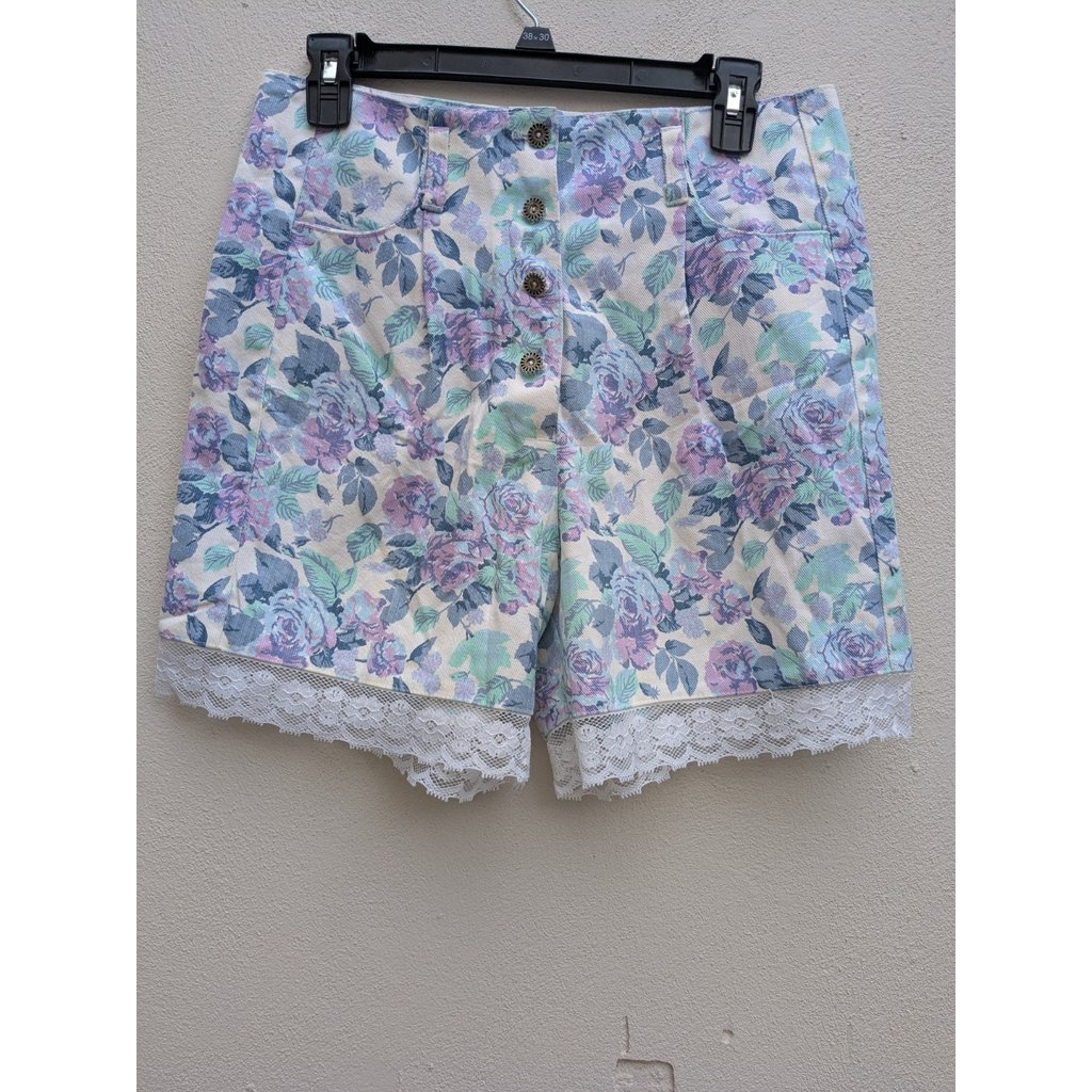 Flash Clothing Womens Y2k High Rise Button Fly Floral Mom Shorts Pink Size 11