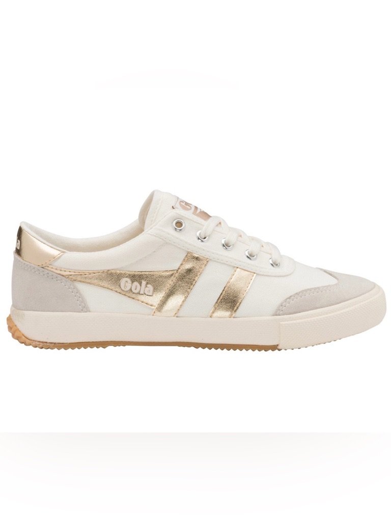 Gola Classics Women’s Badminton Sneakers Off-White/Gold Size 8 (Fits Like 8.5)