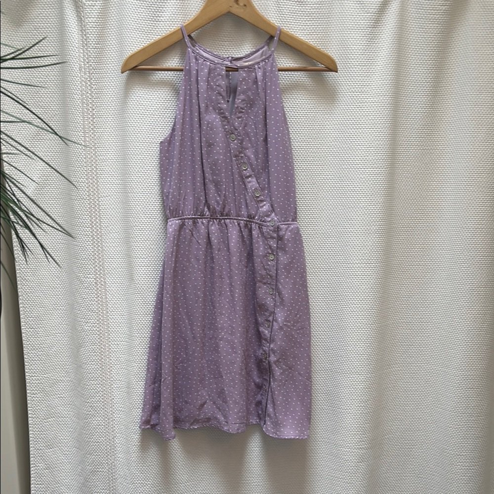 Miami Lilac Purple Polka Dot Dress Francesca’s Xs Nwt