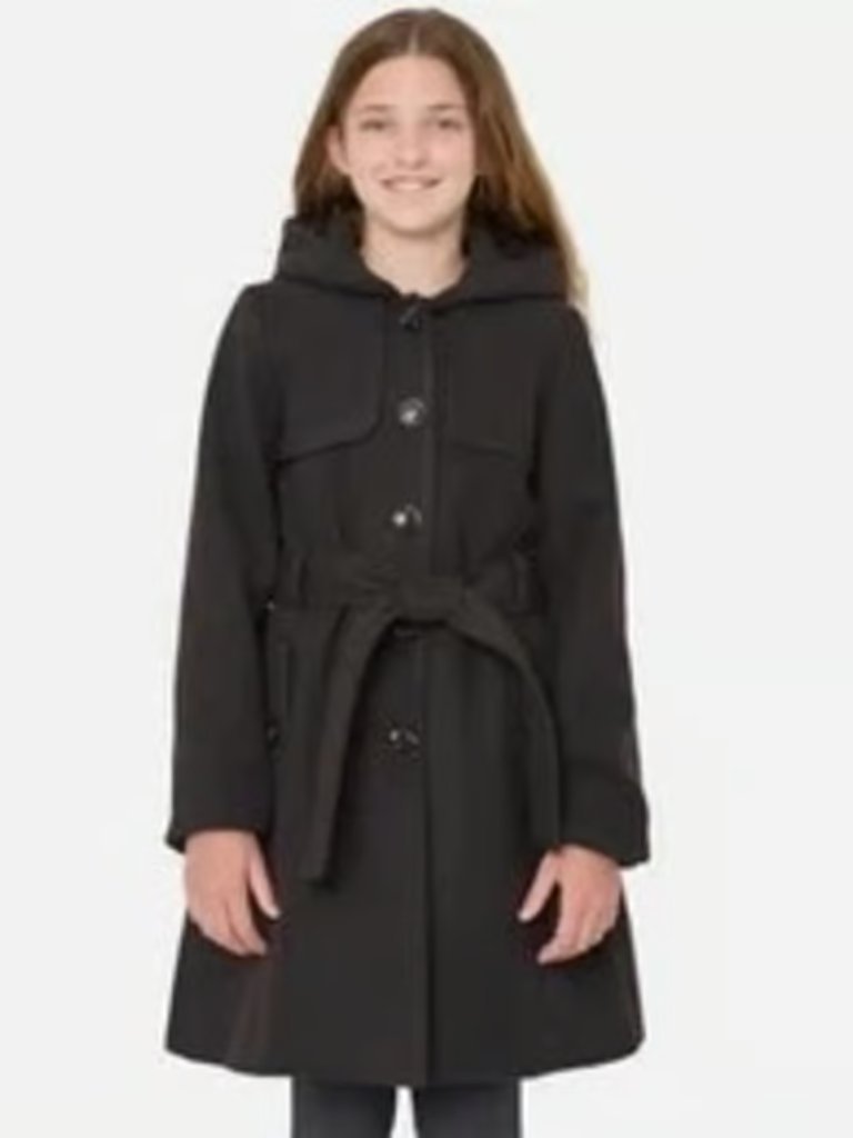 Rothschild Girls Size 12 Black Hooded Lined Winter Dress Coat Nwt