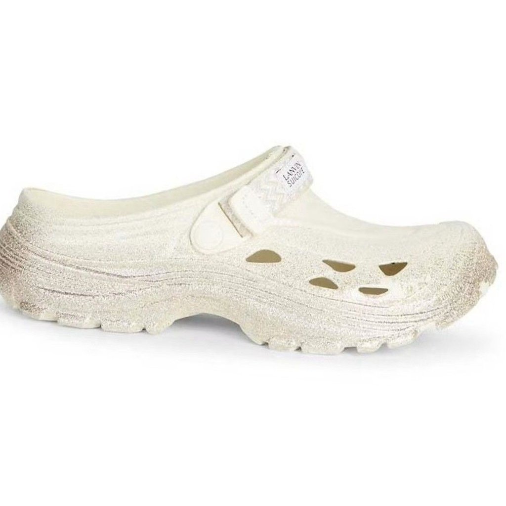 Lanvin X Suicoke Mok Curb Sandals - Size 13 White Gold - New In Box
