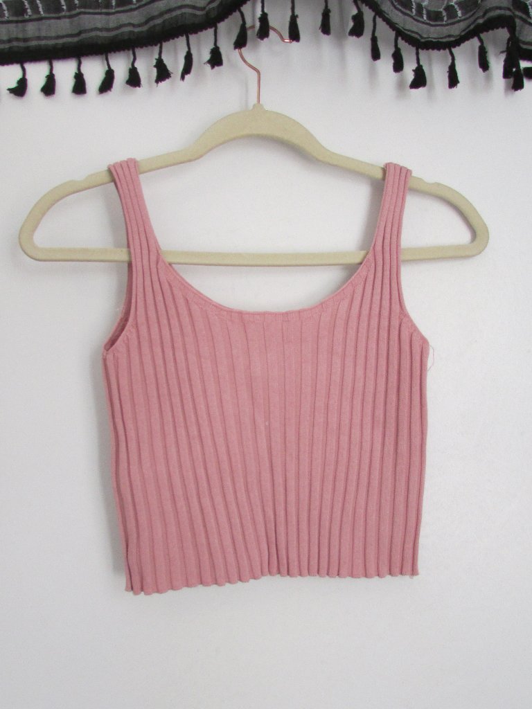 Pink Pleated Tank Top