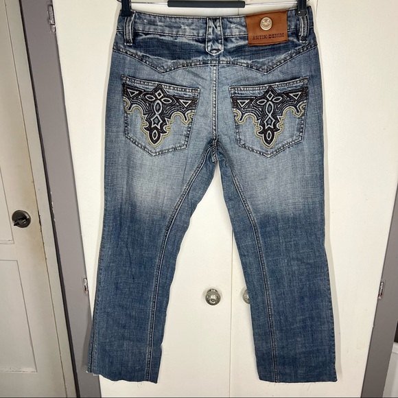 Antik Denim Western Rodeo Embroidered Straight Leg Jeans Size 30