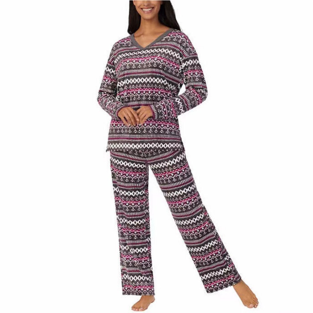 Nautica Ladies' 2-Piece Pj Set, Gray (Fairisle) Women's Size 3x