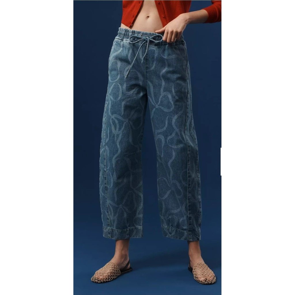 Damson Madder Felix Bow Laser Jeans Abstract Pattern Jeans Women's Size 12