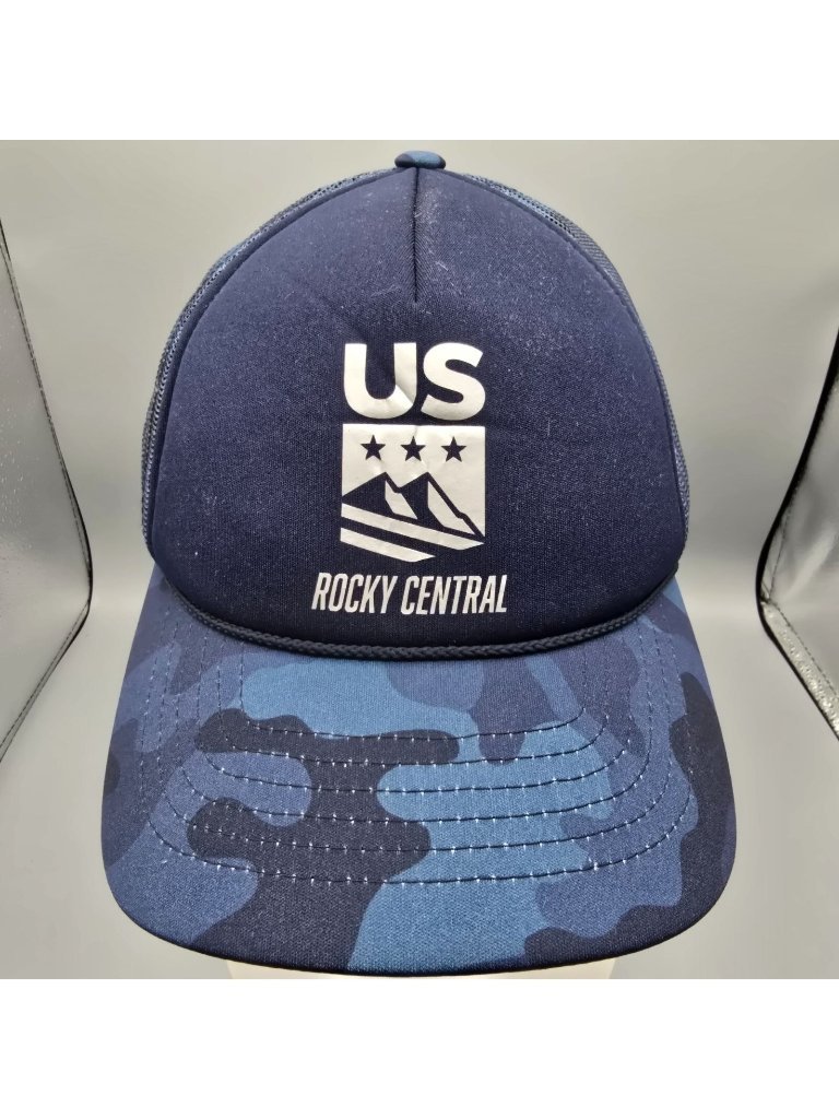 Ski Town All-Stars Vali Colorado Us Rocky Central Blue Camouflage Trucker Hat