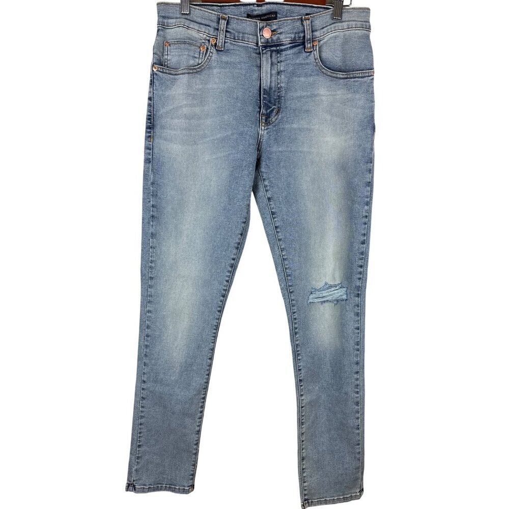 Modern American Fig Women's Jeans Eureka Rip Knee Denim Blue Size 31 New