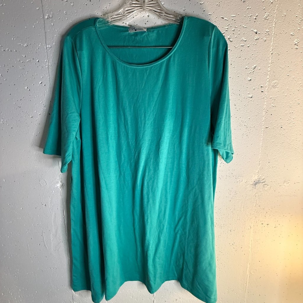 Mountain Mamas Womens Flowy T-Shirt Aqua Marine Xxl Nwt