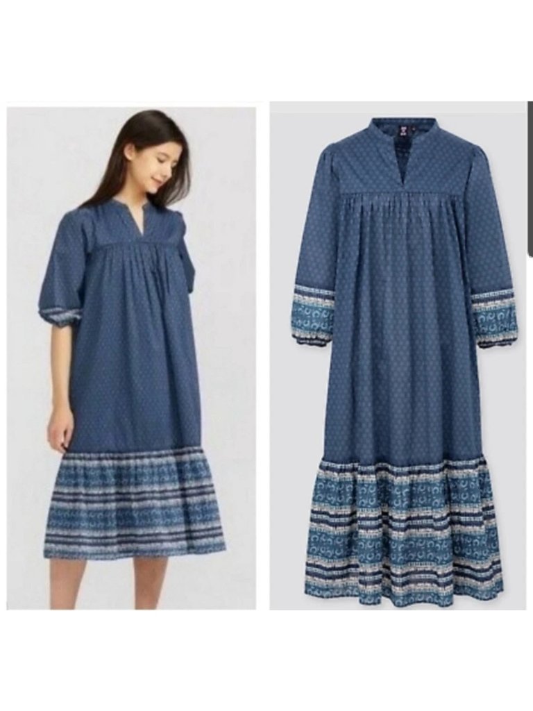 New Uniqlo X Anna Sui Women’s Dress Collaboration Cottage Core Light Weight Sz L