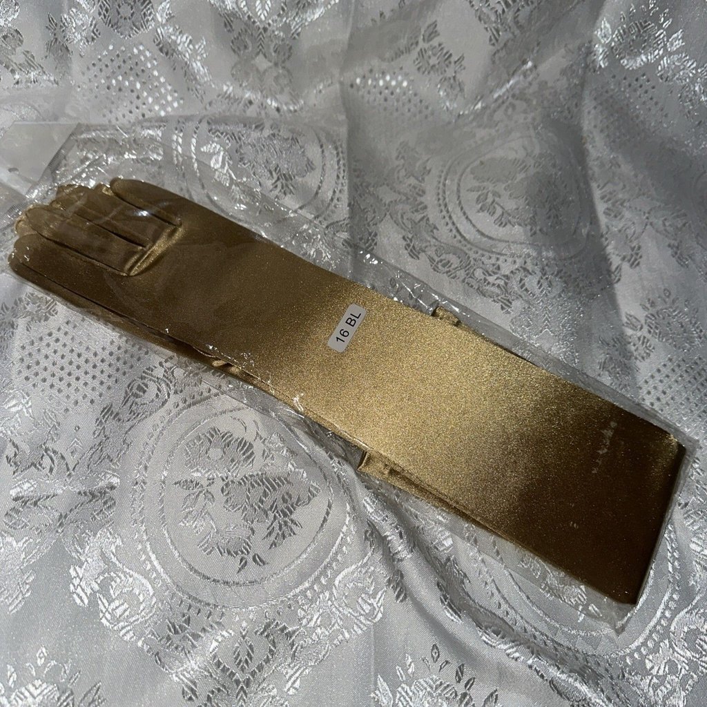 Gloves For Women Gold Satin