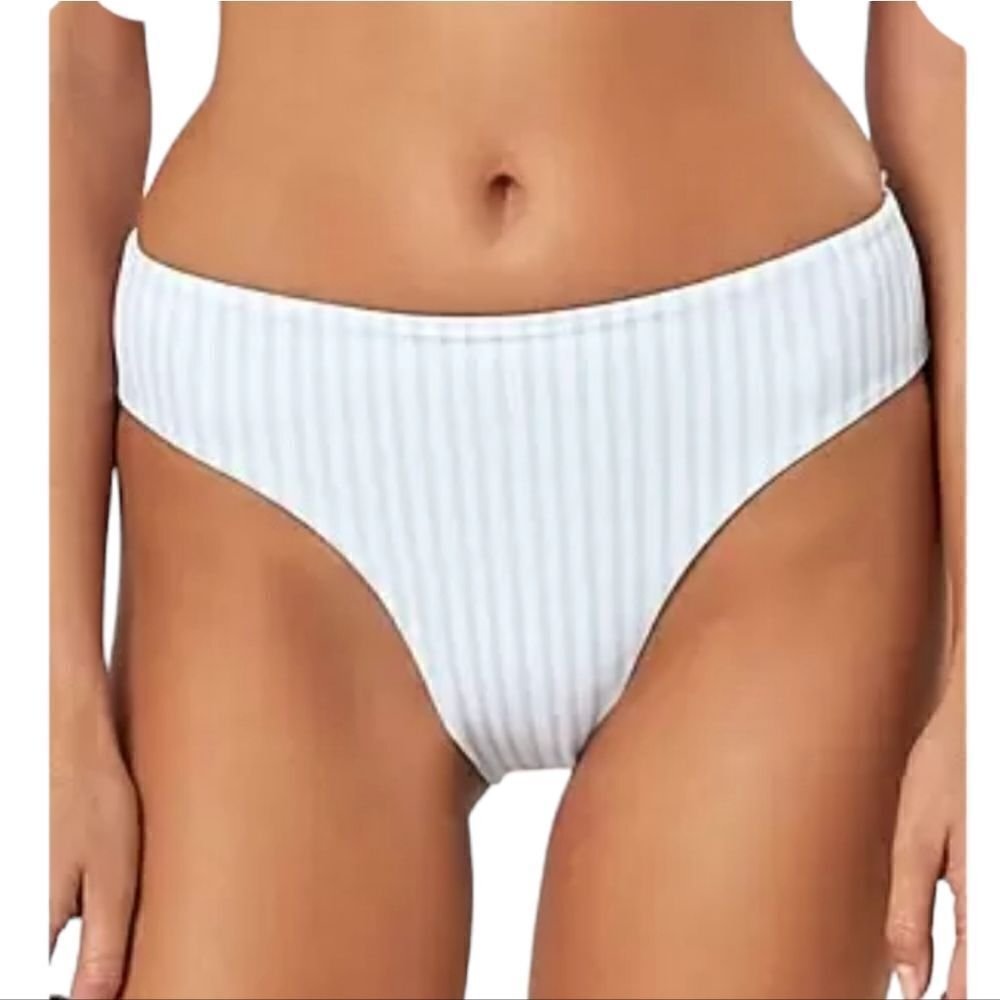 Nwt Charlieholiday Tally Striped Bikinibottom