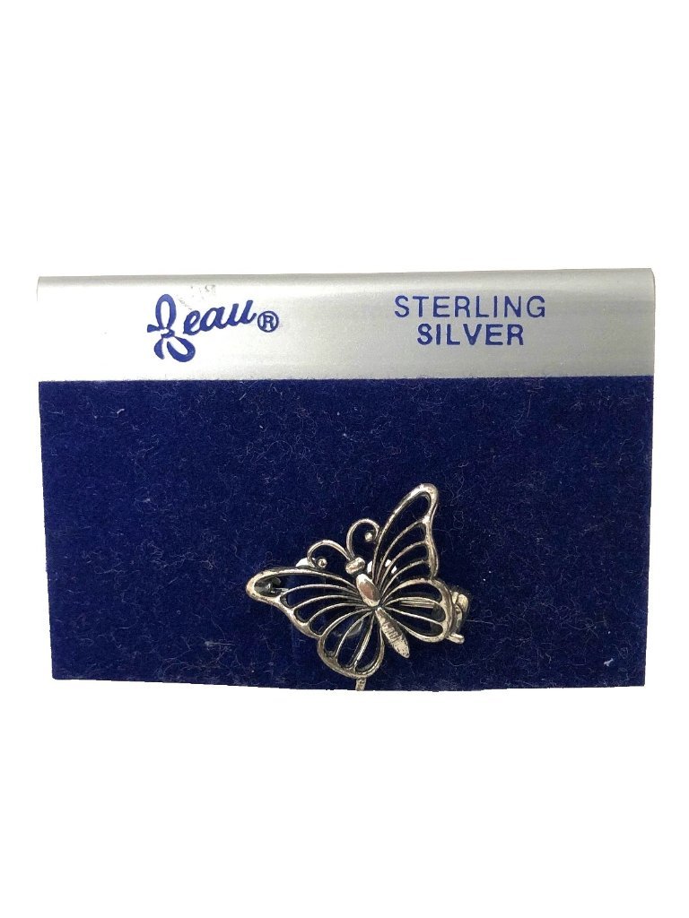 Beau Butterfly Vintage Sterling Silver 925 Petite 5/8" Pin Brooch Fine Preowned
