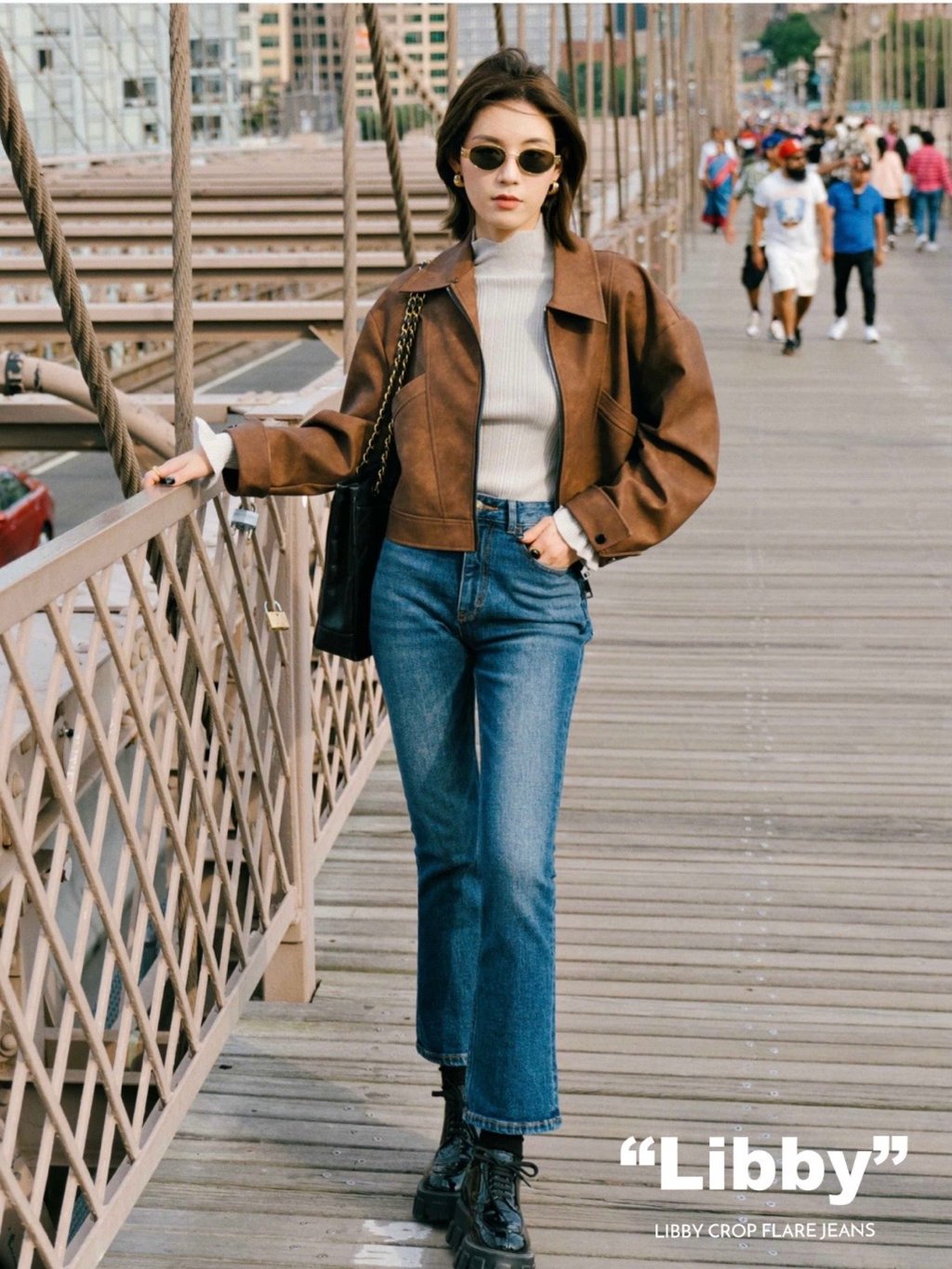 Petite Studio Nyc X Suggyl Libbey Blue Crop Flare Jeans