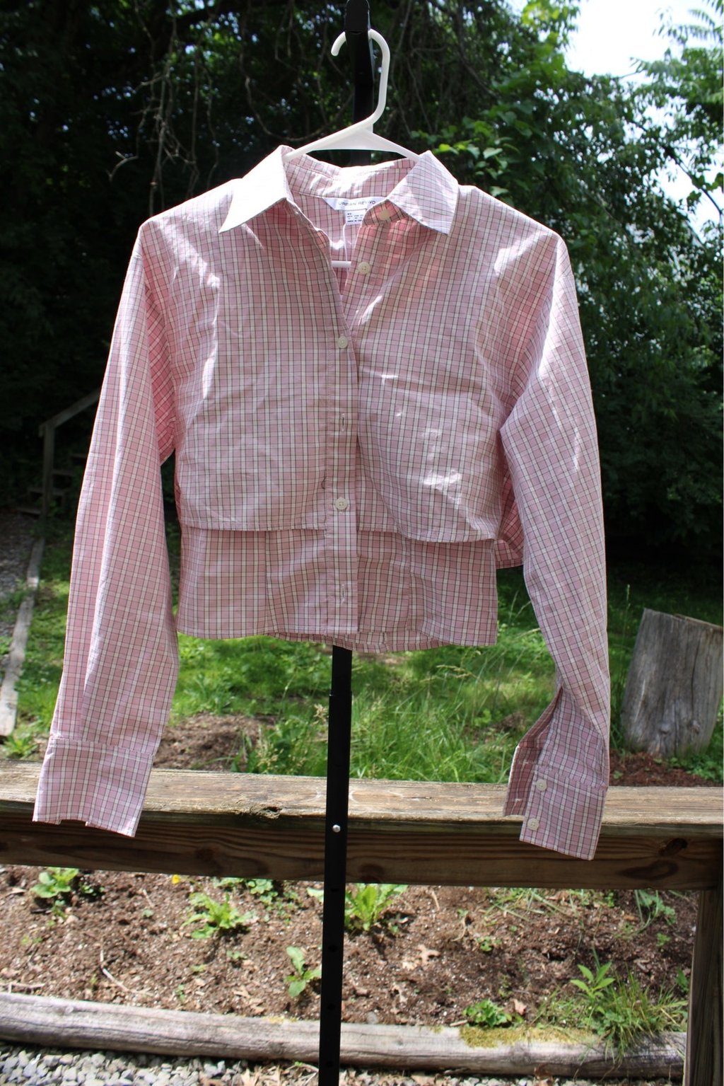 Urban Revivo Pink Check Cropped Shirt | Xs / Us 2 | New With Tag