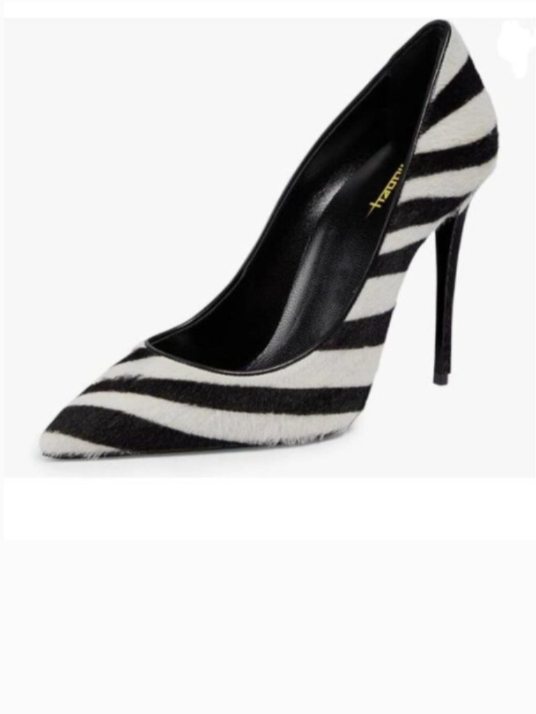 Milooey Shoes Black And White Sexy Pointed Toe Pumps High Heels Slip On Shoe