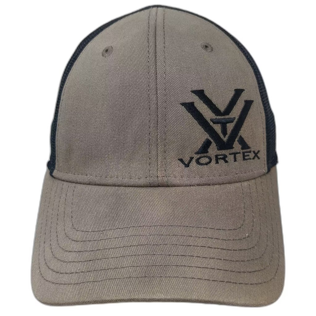 Vortex Optics Brown Trucker Hat One Size Adjustable Snapback Mesh Embroidered