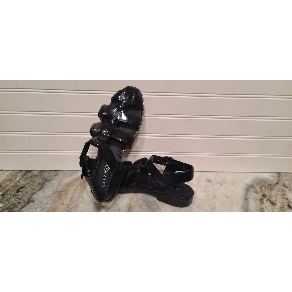 Katy Perry The Geli Fisherman Black Sandals Size 7.5 Nwt