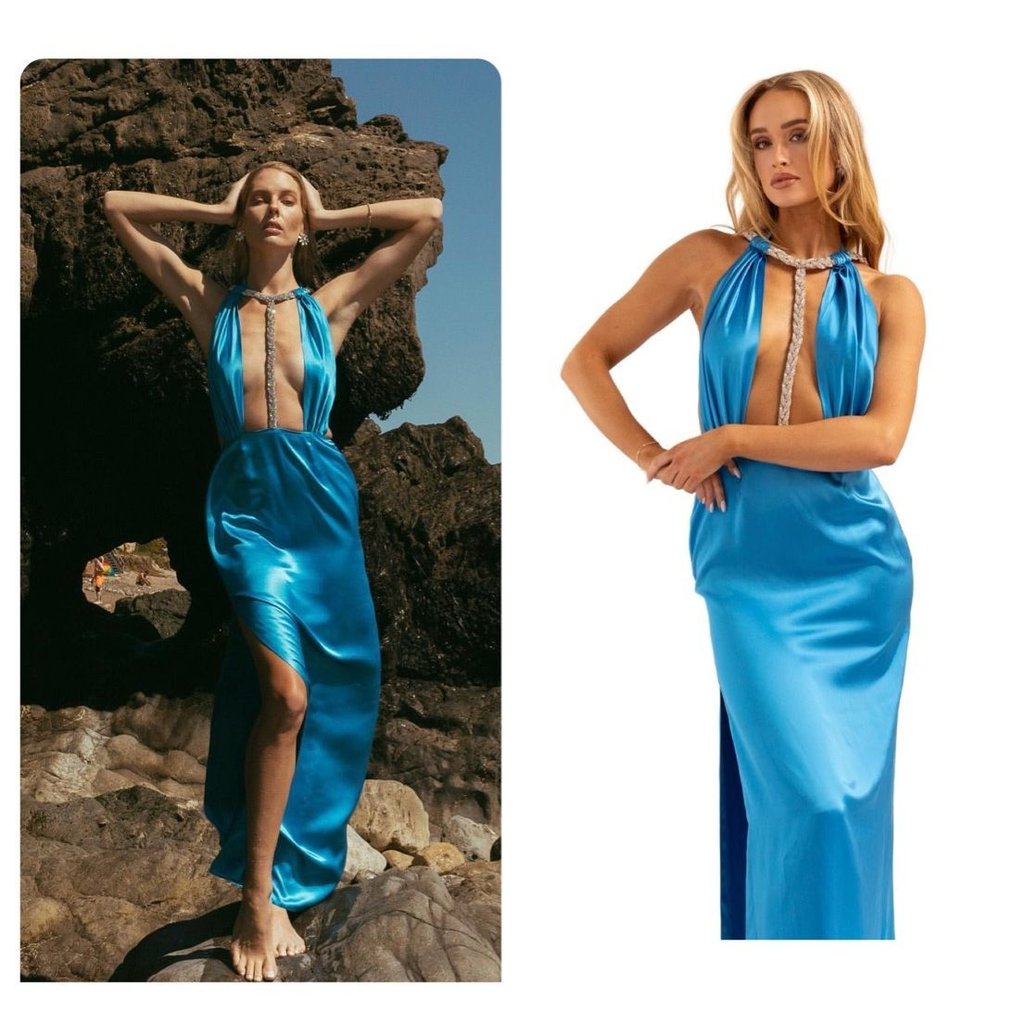 Nwt Madebyila Lexie Gown In Blue Size S $1200