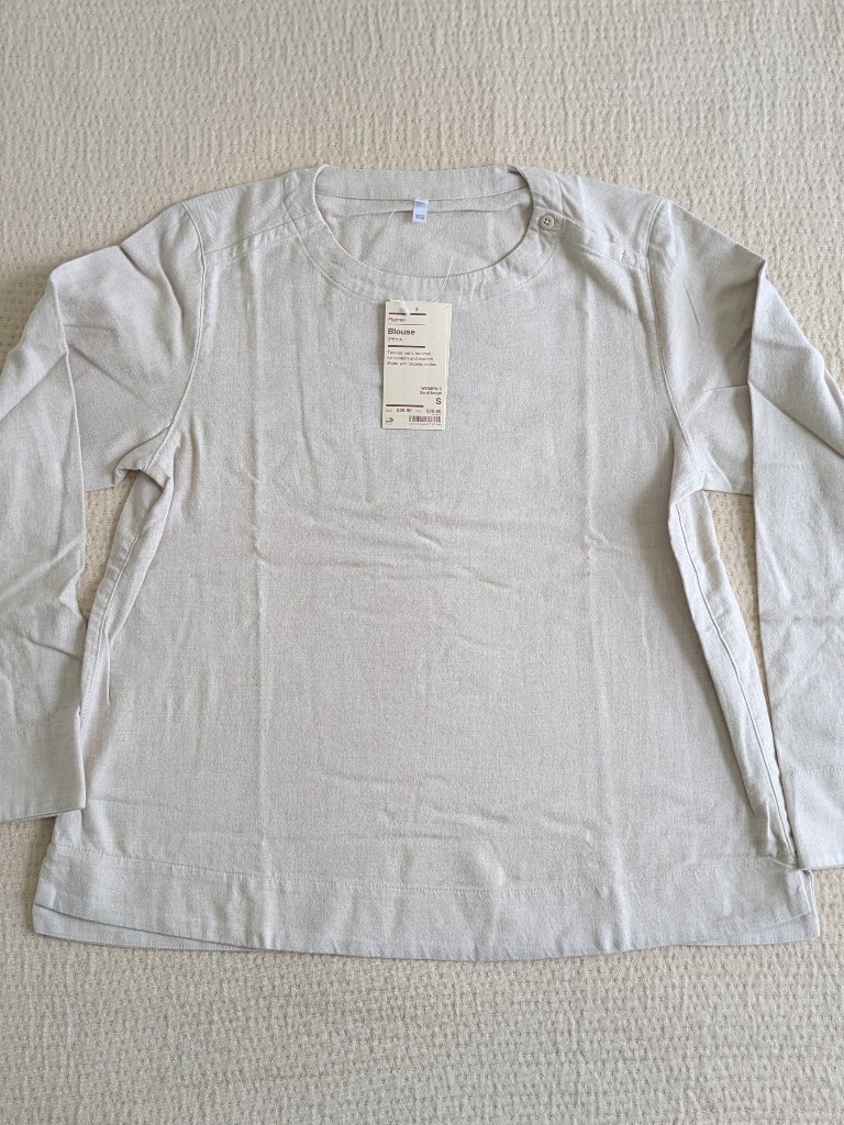 Muji Organic Cotton Flannel Pullover Shirt Nwt