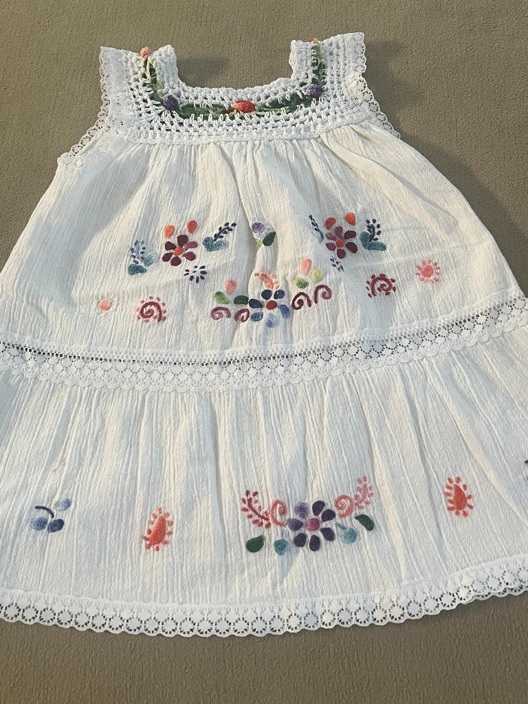 Gladys Creations Toddler Girls White Flowers Lace Dress Sleeveless Size 2 New