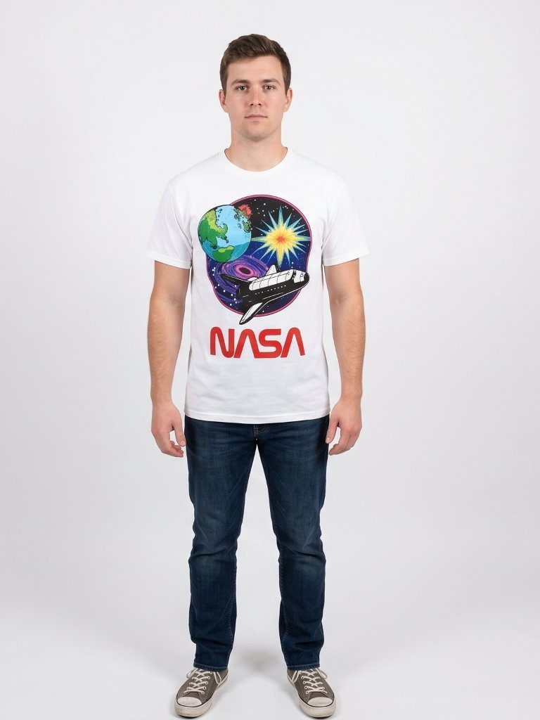 Chemistry Mens Nasa Usa Space Shuttle Graphic White Shirt New S-Xl