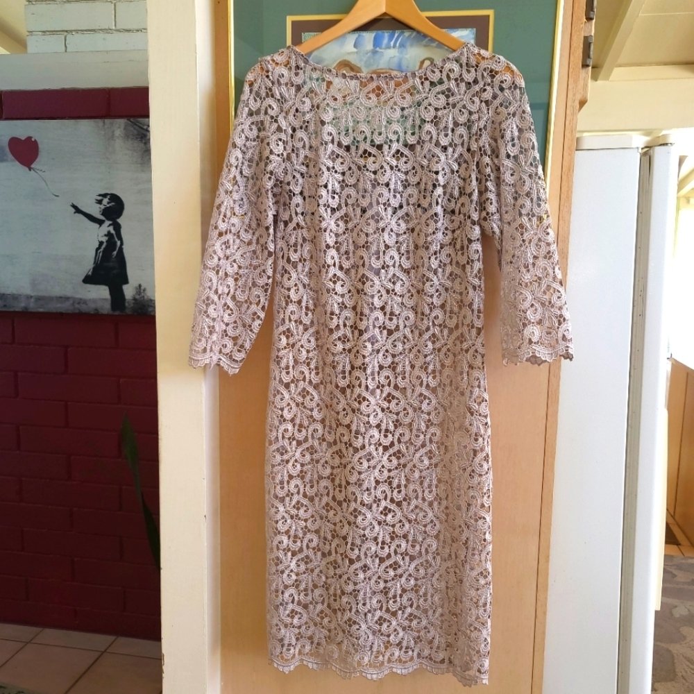 Elegant Lace Dress In Cream