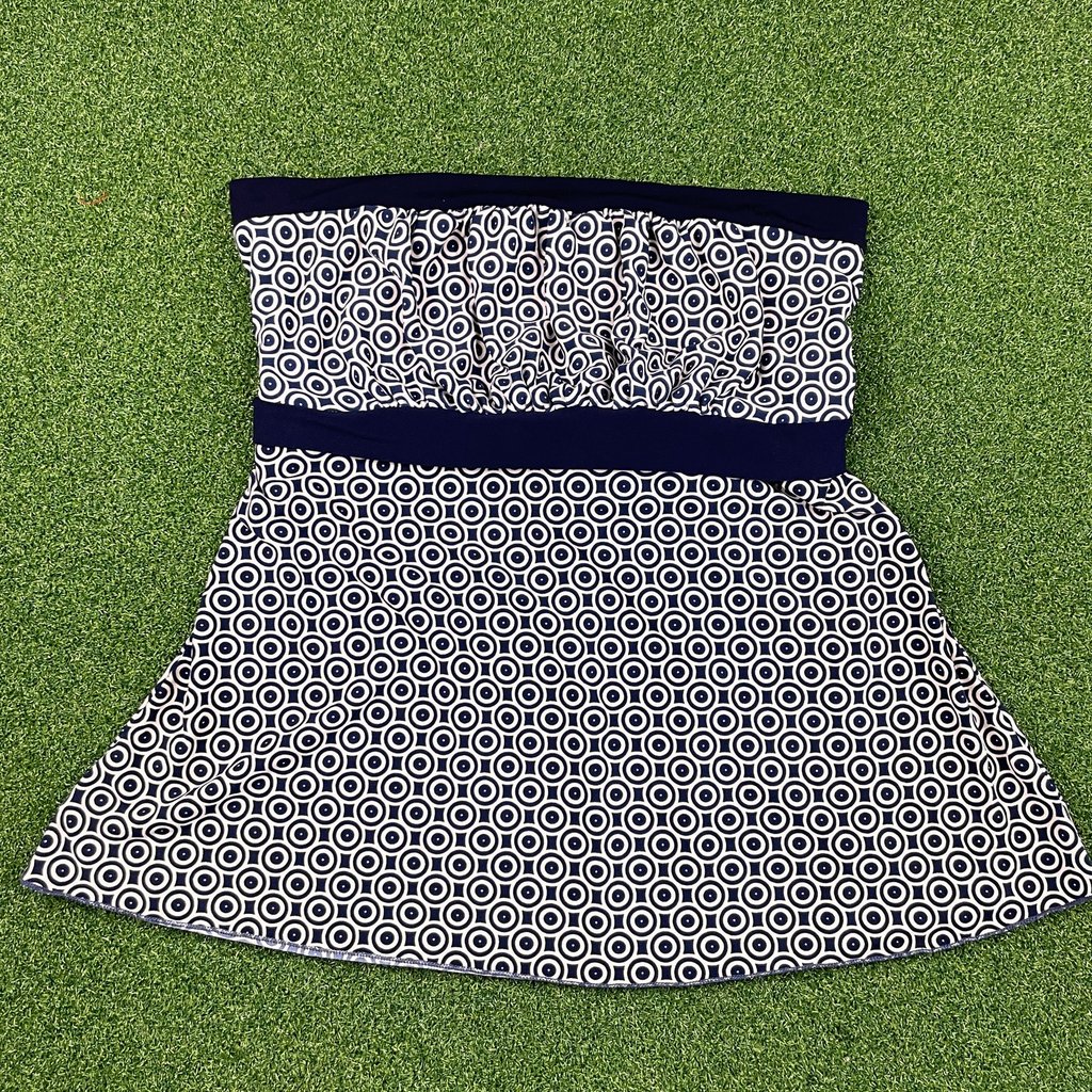 Vintage 2000s Y2k Lola Tie Back Strapless Navy Flowy Blouse Xl