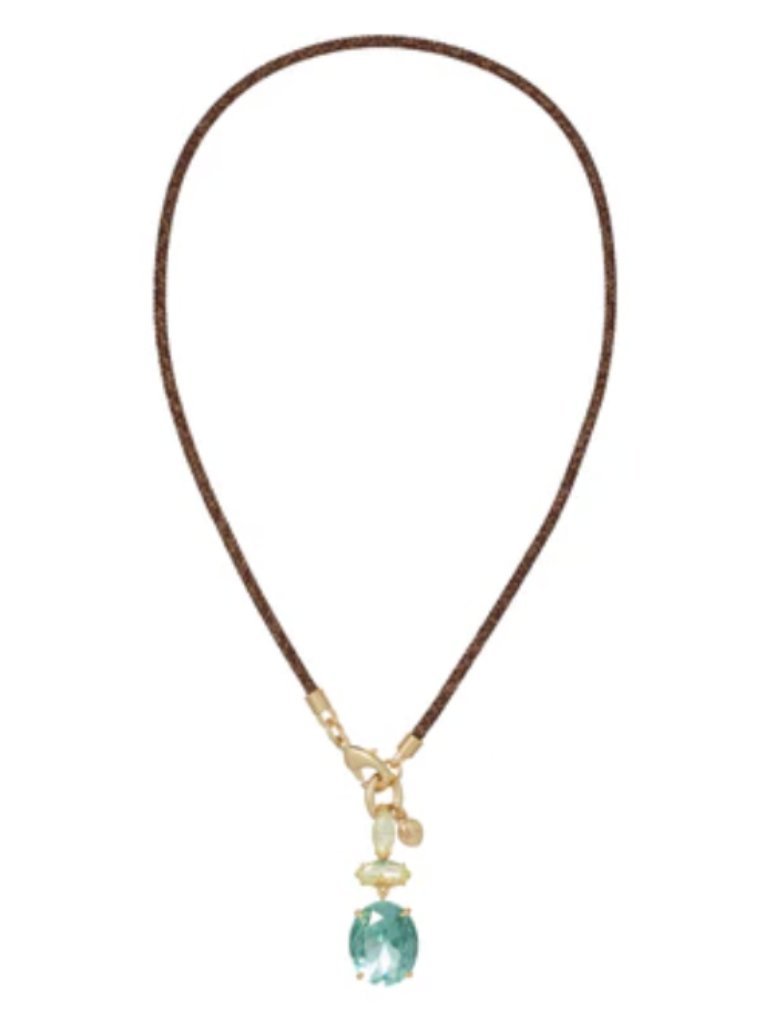 Roxanne Assoulin Crystal Granita Le Petite Cord Necklace Sea Breeze