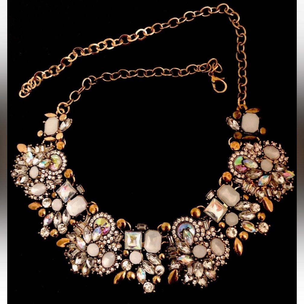 Aiva London - Clear Jewel Encrusted Luxury Statement Choker Necklace