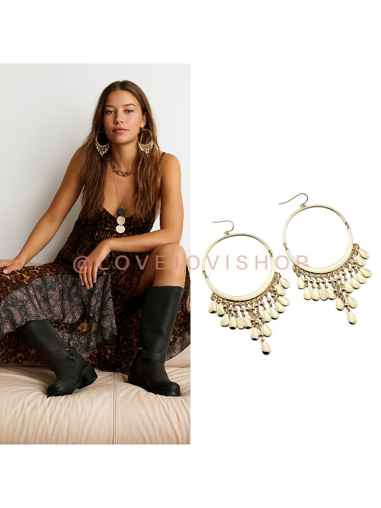 Baubles | Gold Teardrops Chandelier Earrings | Boho Festival Statement Jewelry