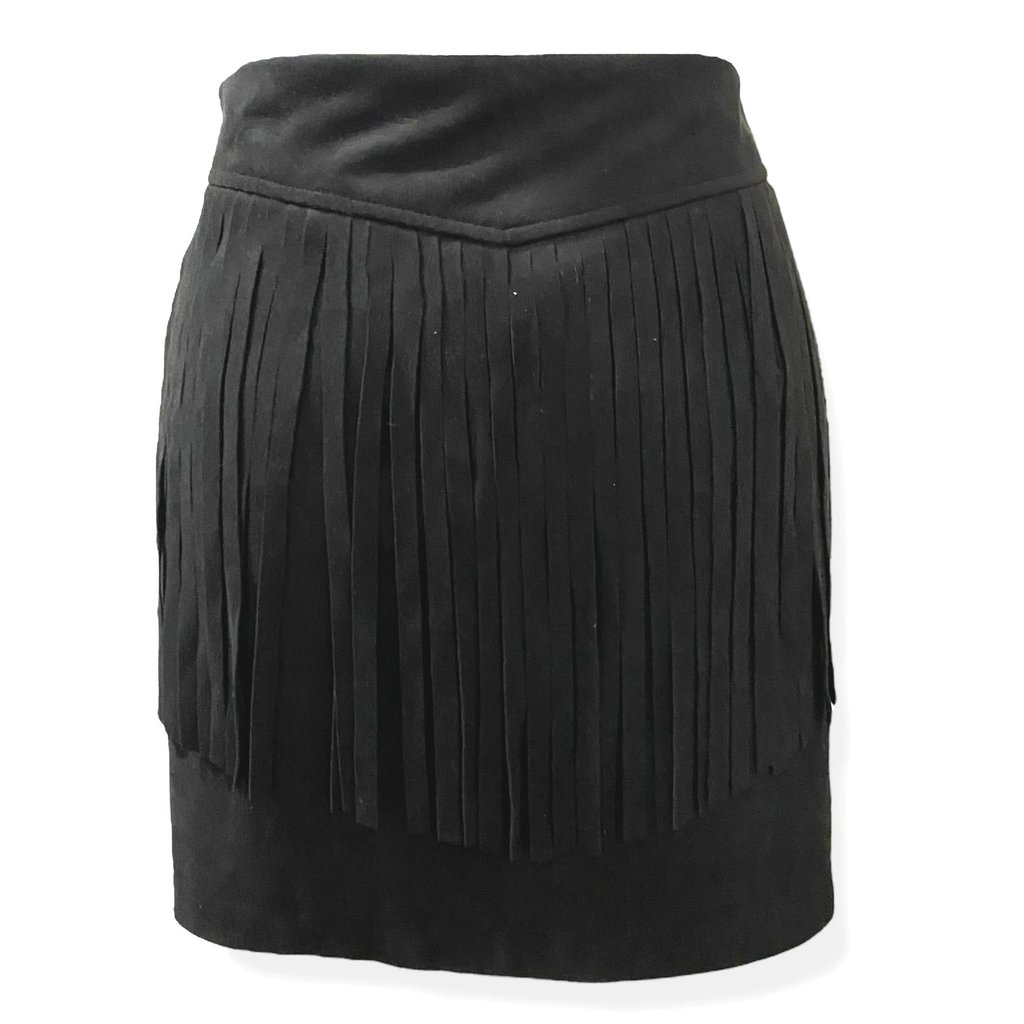 New With Tags Jack Mini Skirt Size 6 Faux Suede With Long Fringe