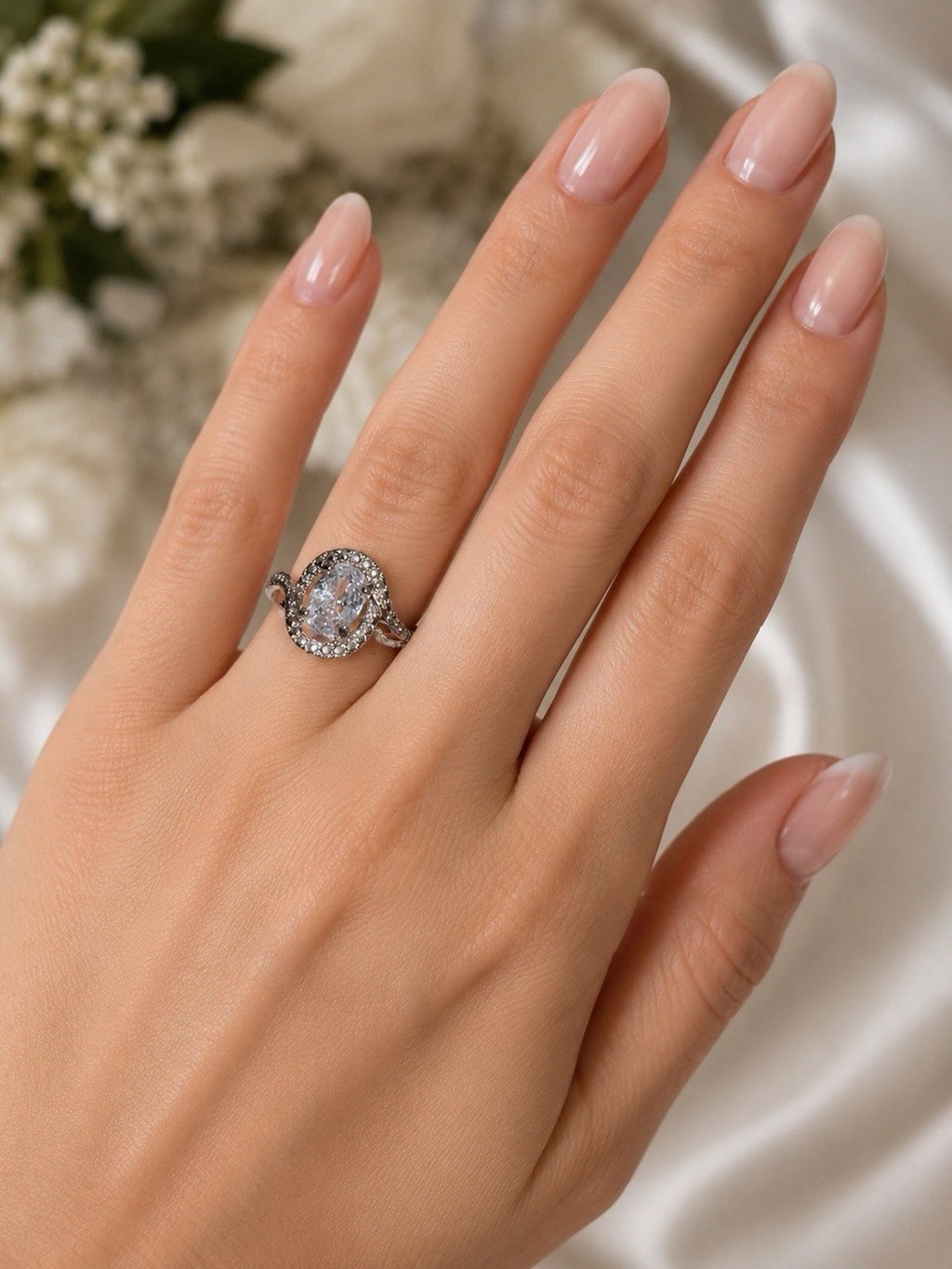 New Size 6 1/2 Women’s Ring Rhodium Plated Cubic Zirconia Stone