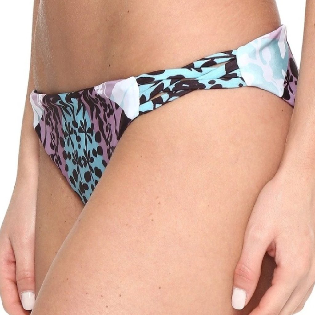 Nwt Mara Hoffman Swim Basketweave Bikini Bottom Womens M Sage Multi Color
