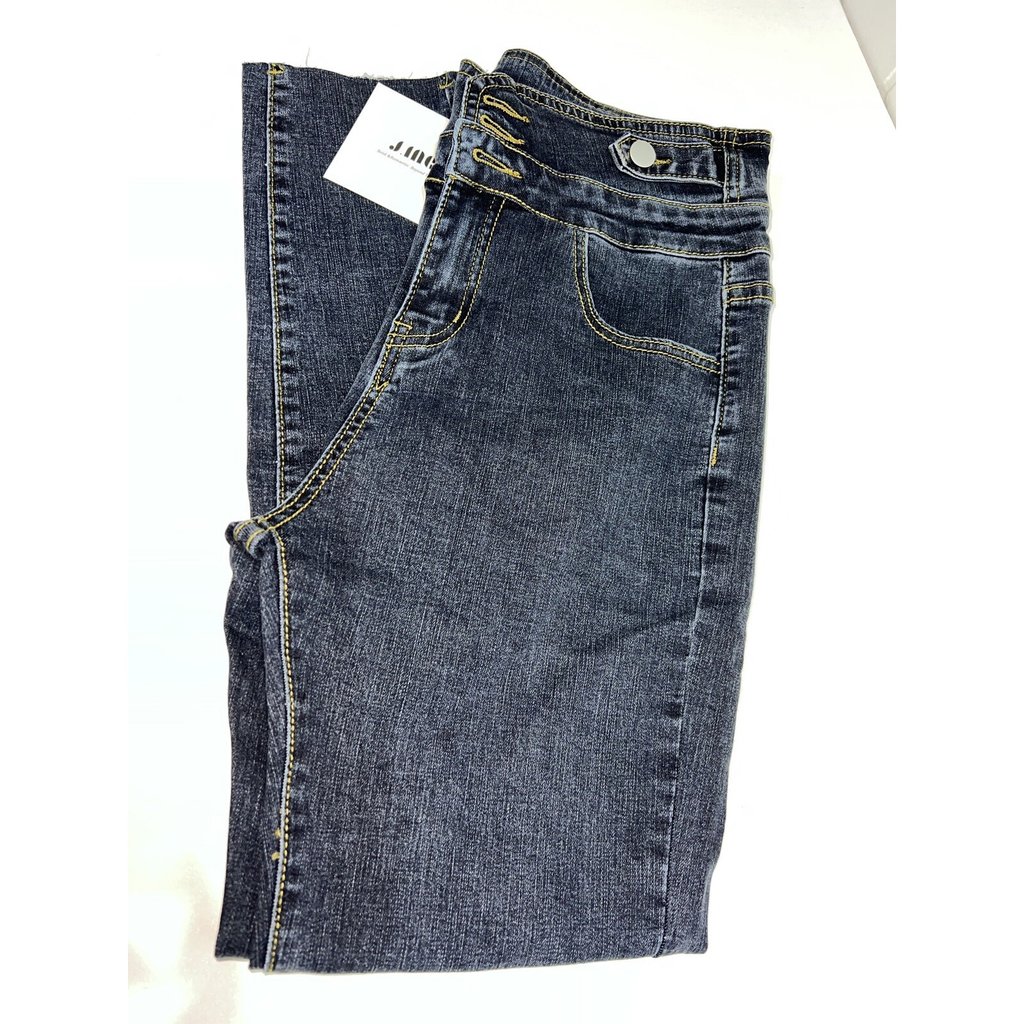 Nwt - Super Cute J.Ing Dark Wash Y2k Style High Waisted 3 Button Skinny Jeans M