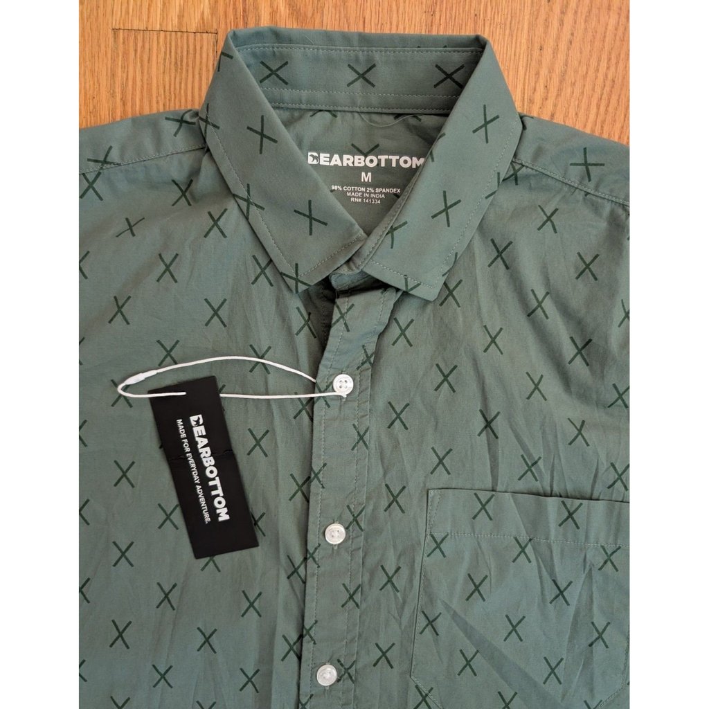 Bear Bottom Marina Shirt Mens Medium Beach Pool Summer Resort Geometric Nwt