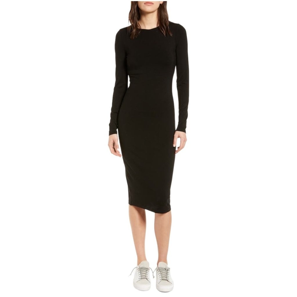 Ninety Percent Fitted Long Sleeve Tencel Dress Small Nwt