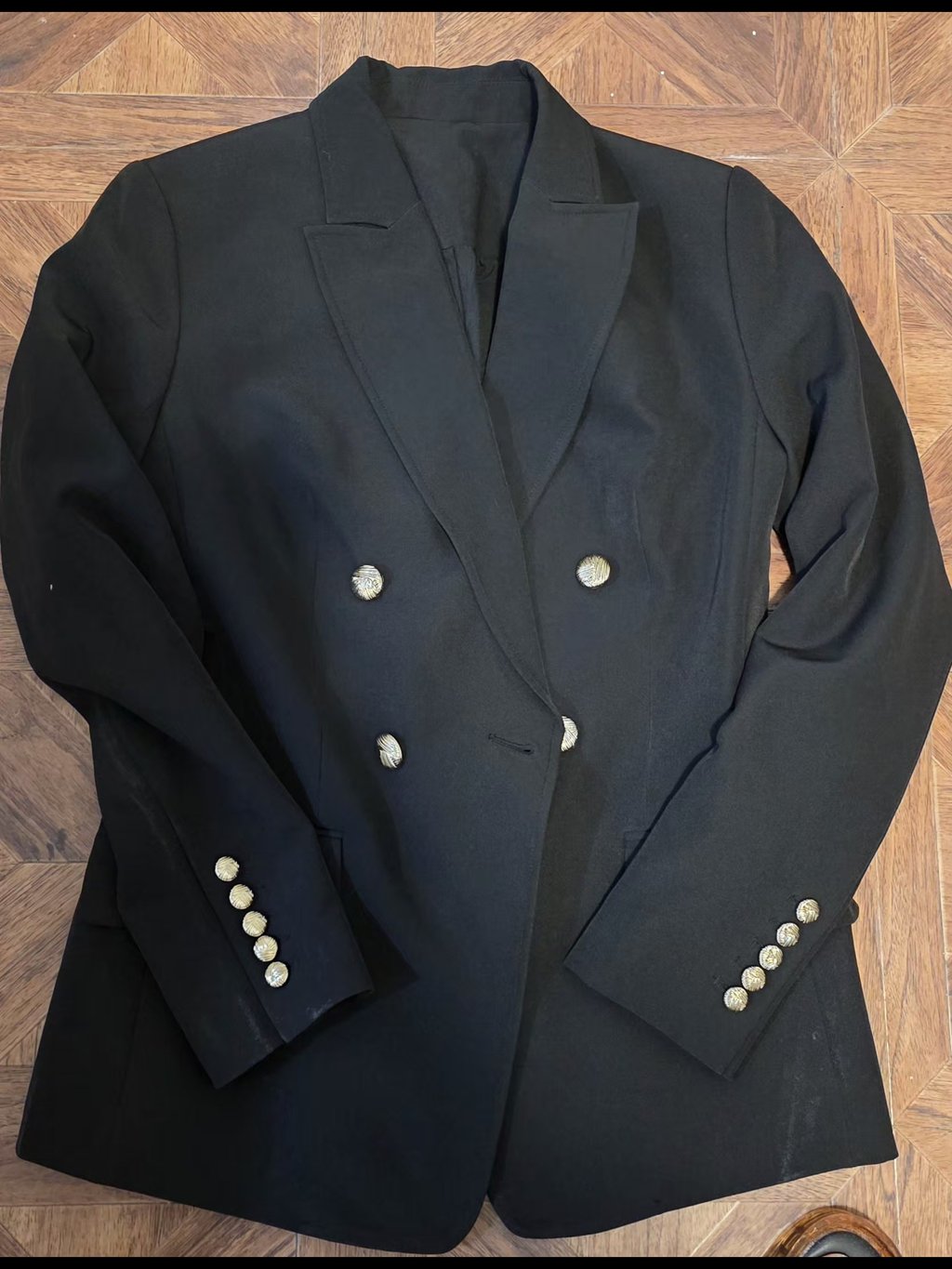 Jason Wu Black Double-Breasted Blazer With Gold Buttons