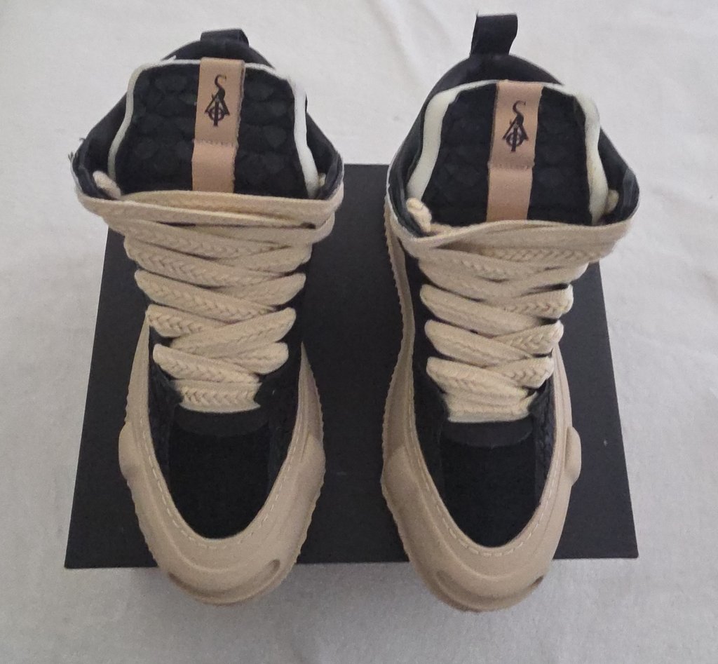 Men's Black And Tan High-Top Sneakers